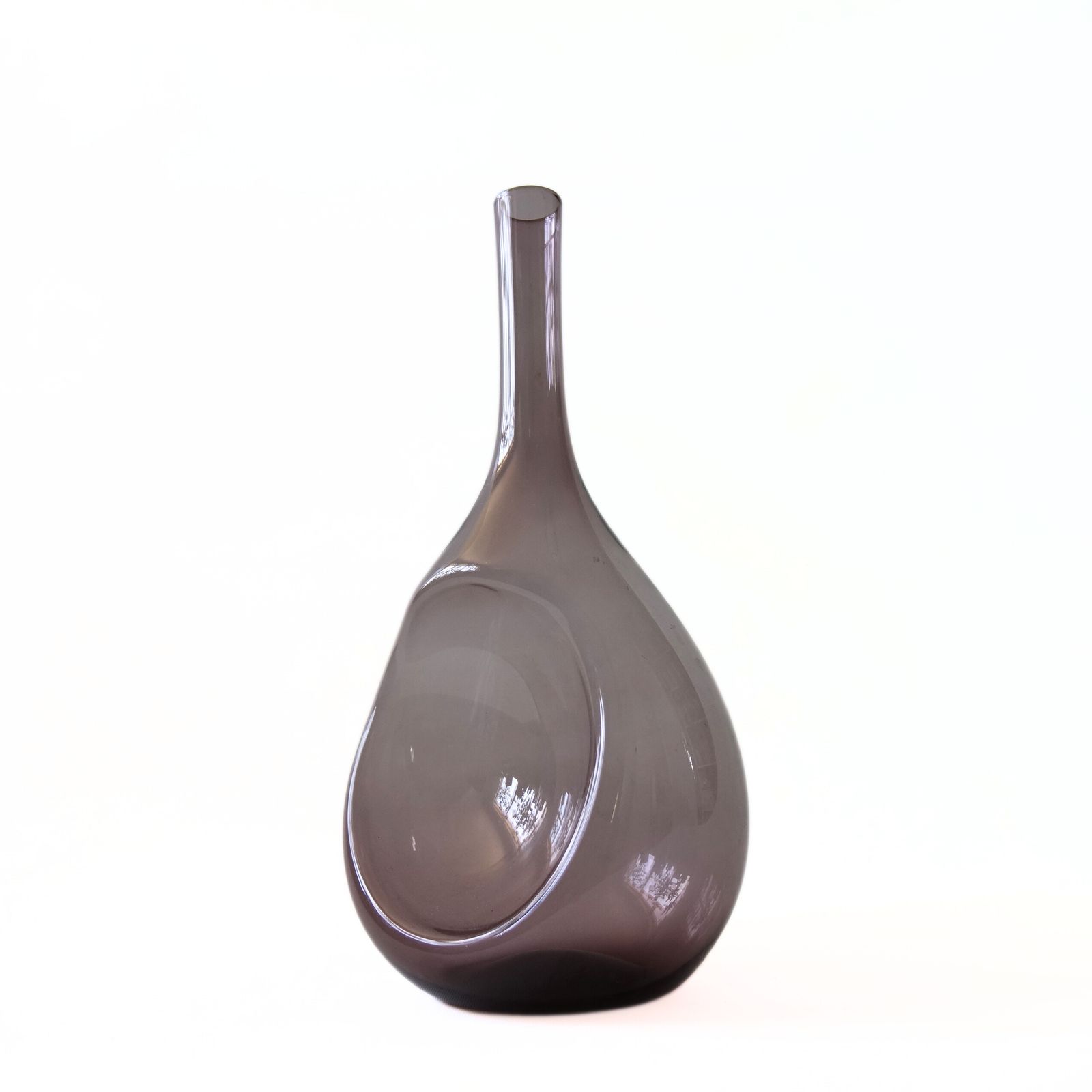 Vintage Unique Purple Vase In Purple Glass From Nybro Sweden Mid Century photo Home Decor