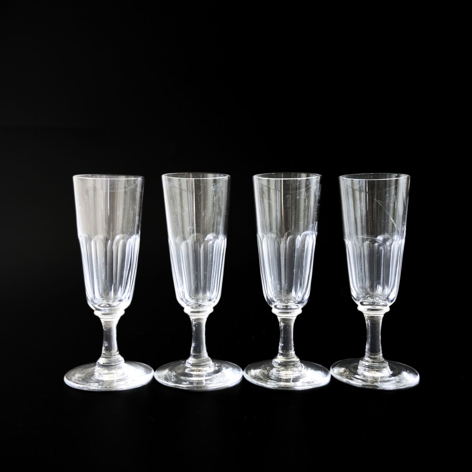 Vintage Very Petite Snaps Glass On Foot From Sweden Mid Century. Set Of Four. photo furniture