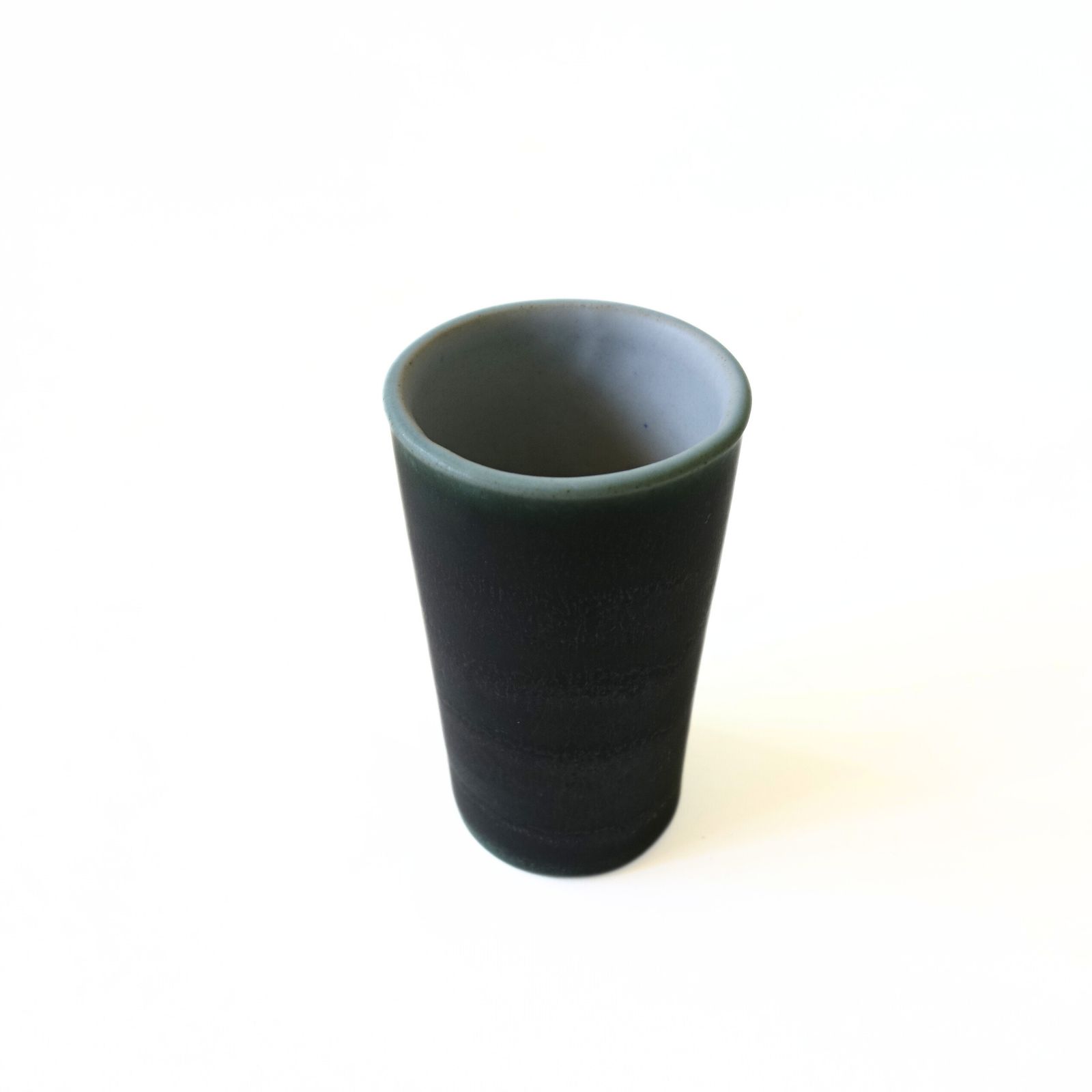 Vintage Small Green Ceramic Cylinder Vase From Höganäs Sweden Mid Century photo Home Decor