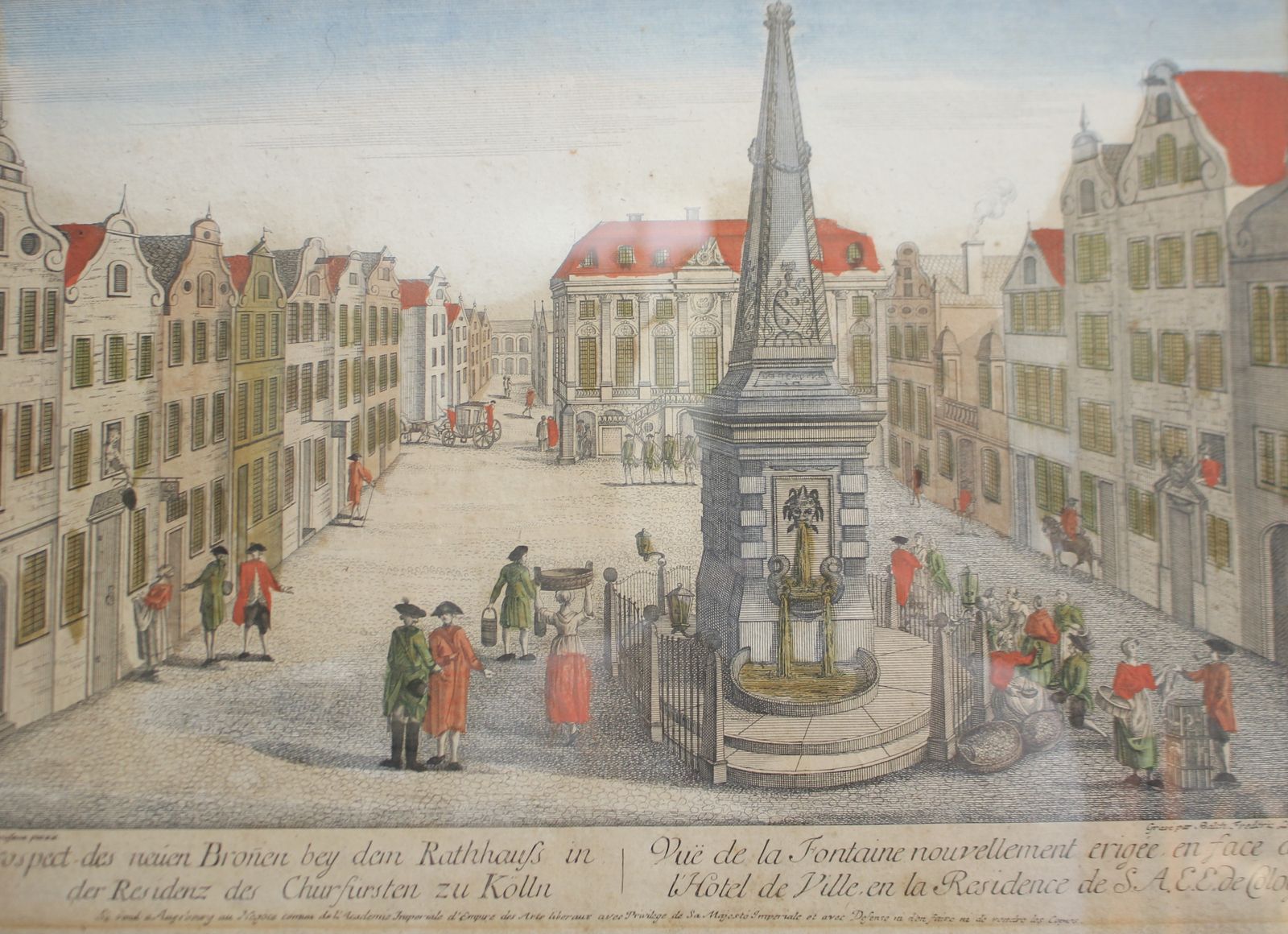 A Hand Coloured C1780 Engraving, Balthazar Friederich Liezel/Rousseau, Cologne