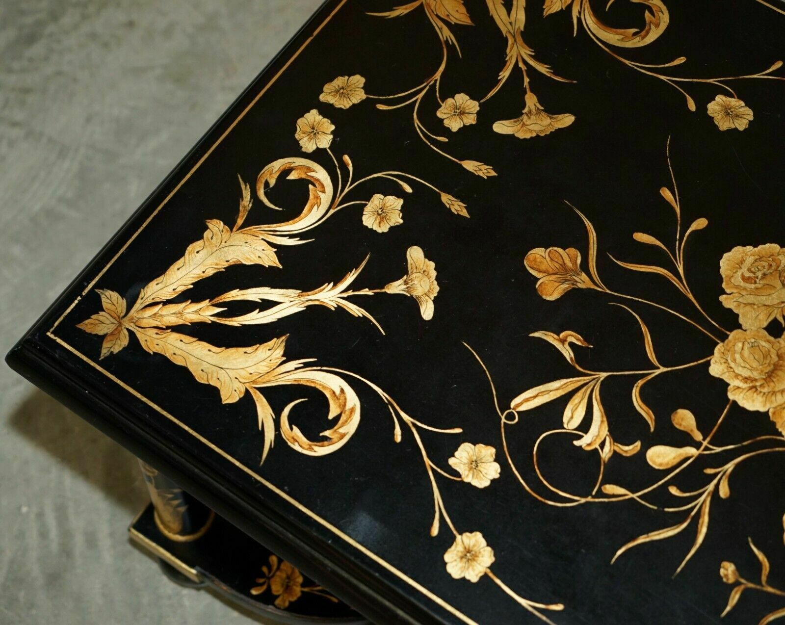 1350.0 Vintage Hand Lacquered Chinese Oriental Coffee Cocktail Table With Drawers photo
