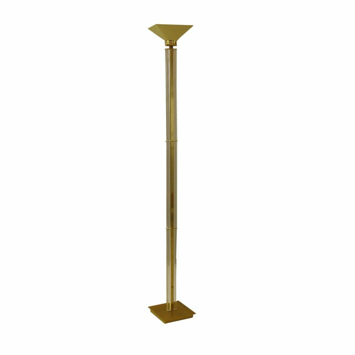Hollywood Regency Brass Uplighter Floor Lamp By Baulmann, 1980s