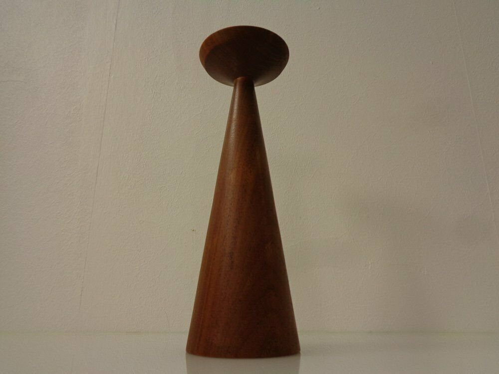 Large Teak Candleholder From Anri Form, Italy, 1960s photo for sale