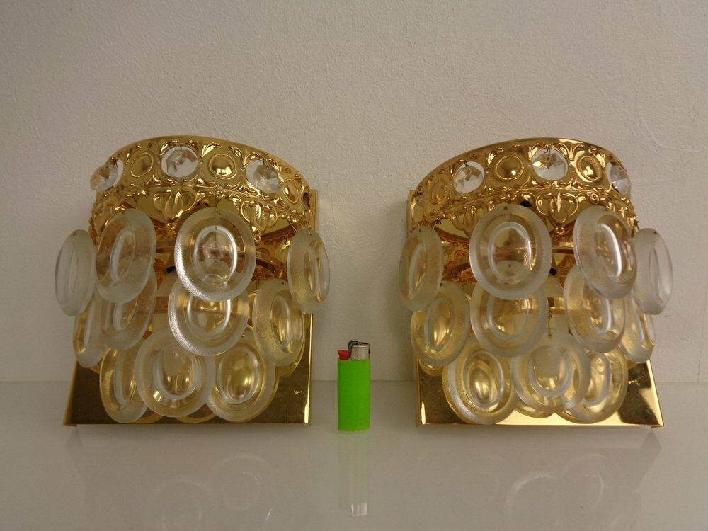 Hollywood Regency Wall Lamps From Sölken Leuchten, 1970s, Set Of 2 photo for sale