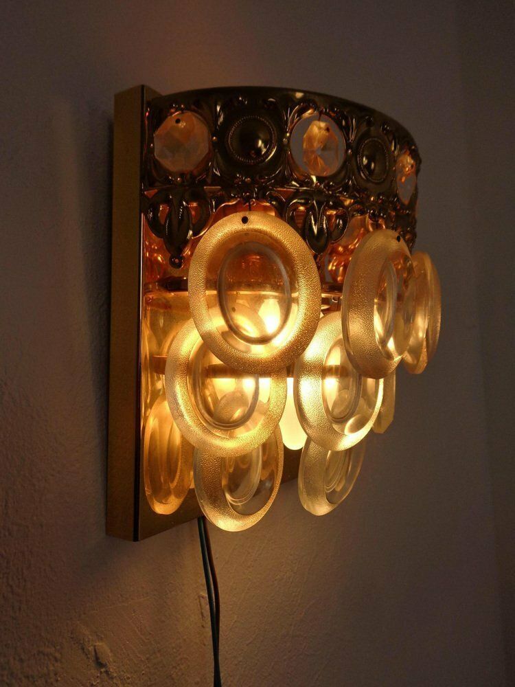 photo vintage Hollywood Regency Wall Lamps From Sölken Leuchten, 1970s, Set Of 2