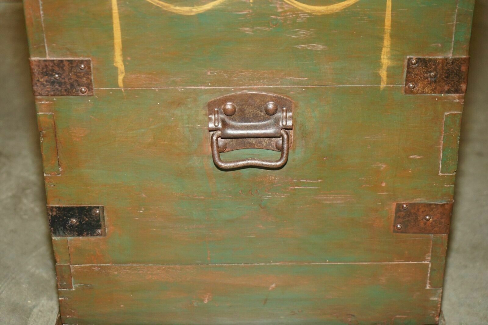 2350.0 1860 Italian Original Paint Extra Large Storage Trunk Or Chest Cherub Paintings photo