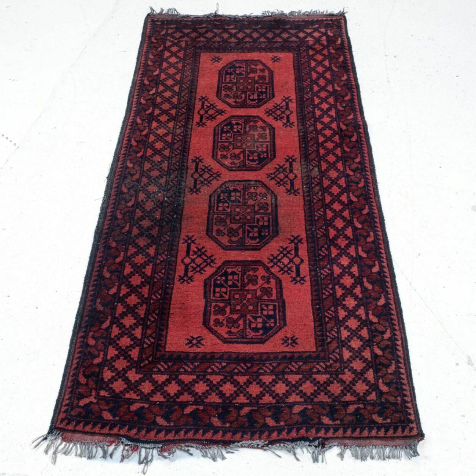 Turkmen Ersari Afghan Handwoven Rug Mid C20th 6'8" X 3'1" (204x94cm Tekke) photo furniture