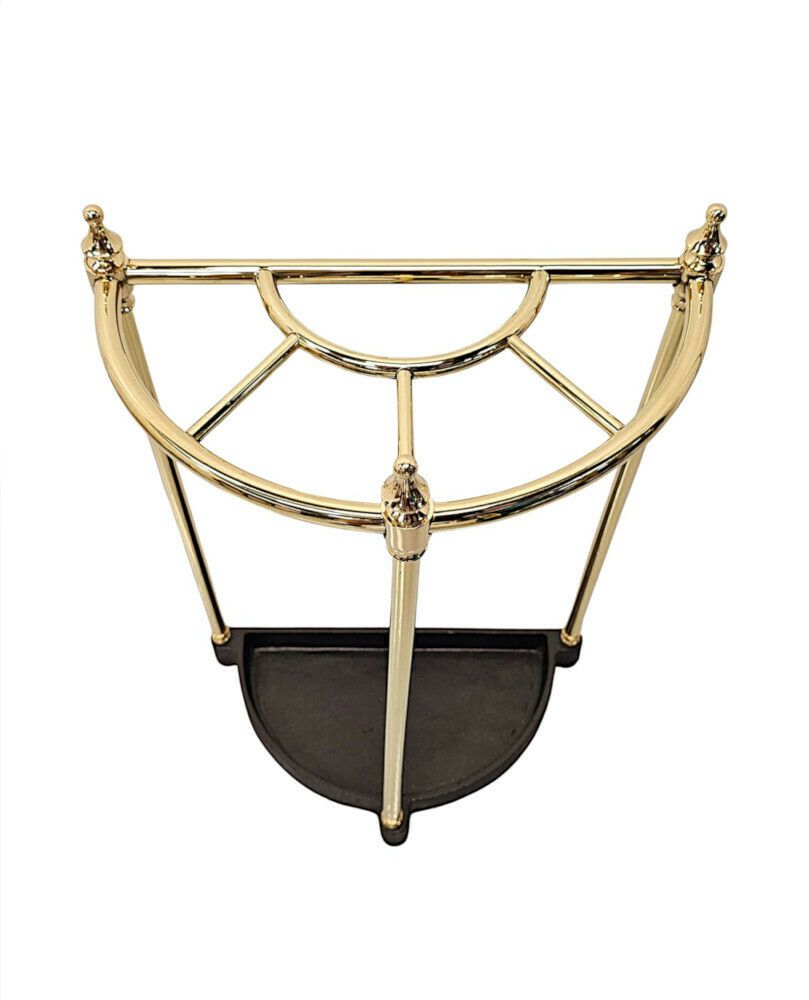 A Fabulous 19th Century Polished Brass And Cast Iron Stick And Umbrella Stand photo for sale