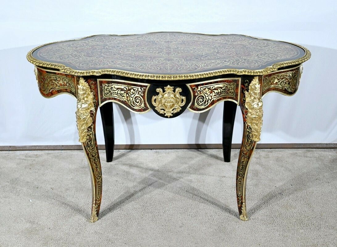 Ceremonial Table In Blackened Pear Wood, Napoleon III Period – Mid 19th Century