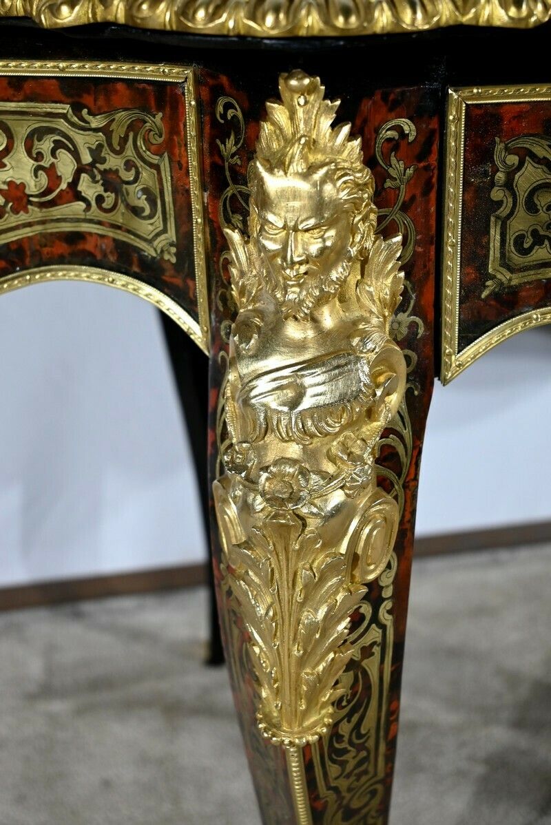 photo vintage Ceremonial Table In Blackened Pear Wood, Napoleon III Period – Mid 19th Century