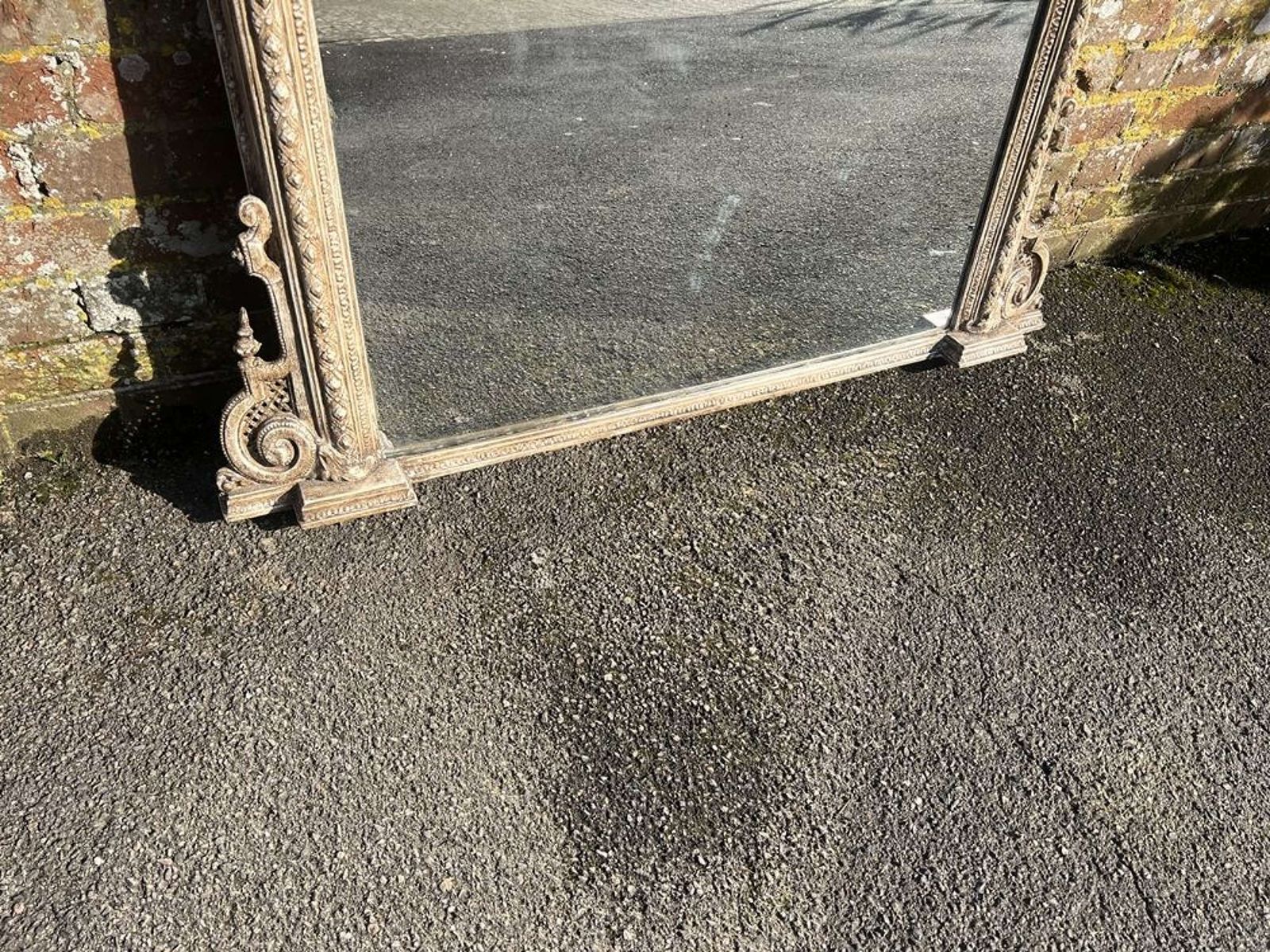 A Stunning Good Size Antique English 19th C Painted Overmantle Mirror. photo Home Decor