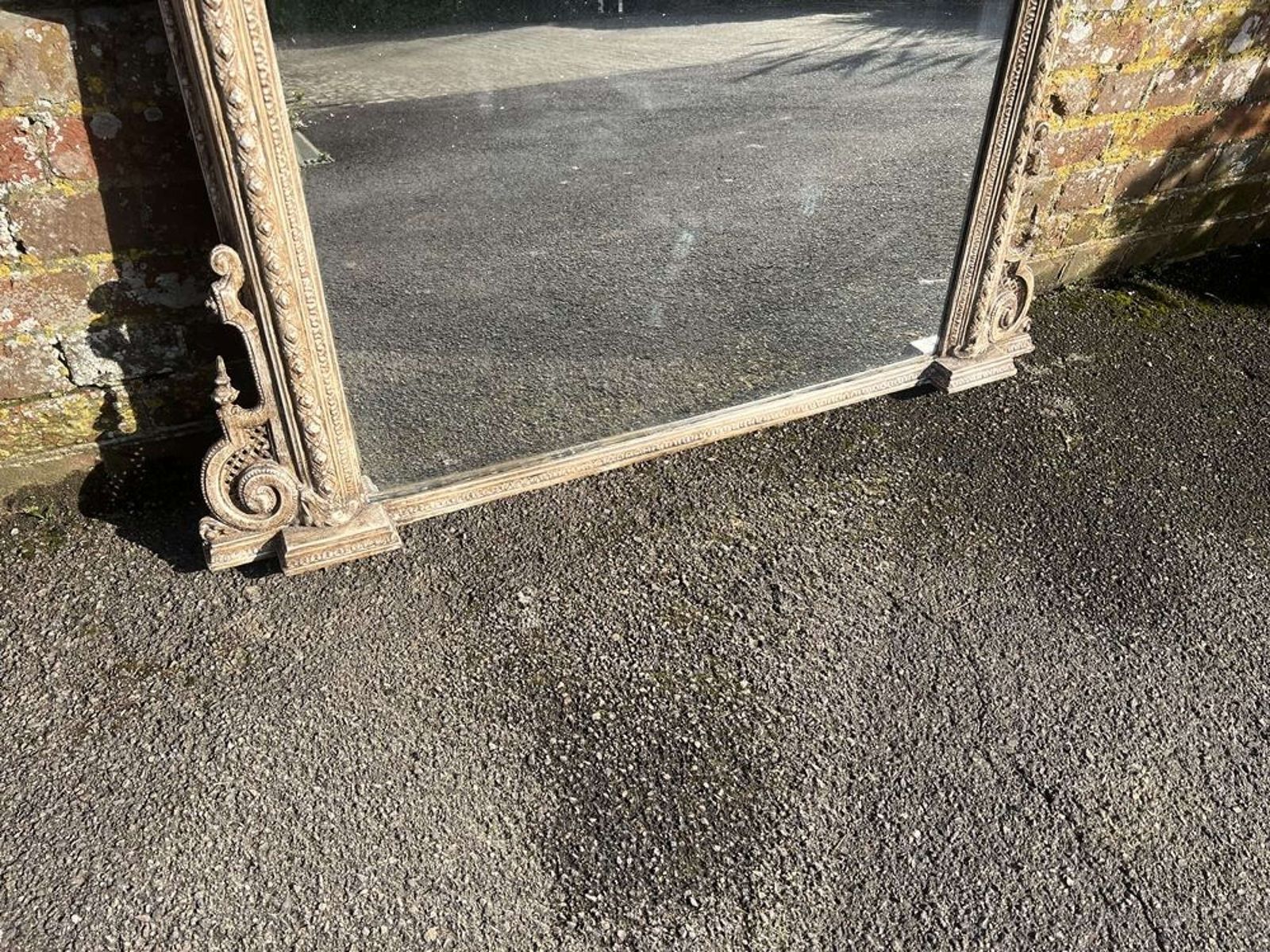 A Stunning Good Size Antique English 19th C Painted Overmantle Mirror. photo vinterior