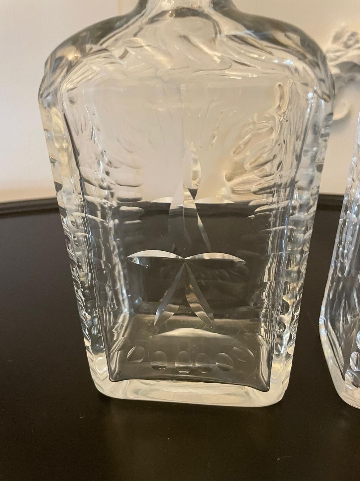 Unusual Pair Of Antique 19th Century Quality Cut Glass Decanters photo buy