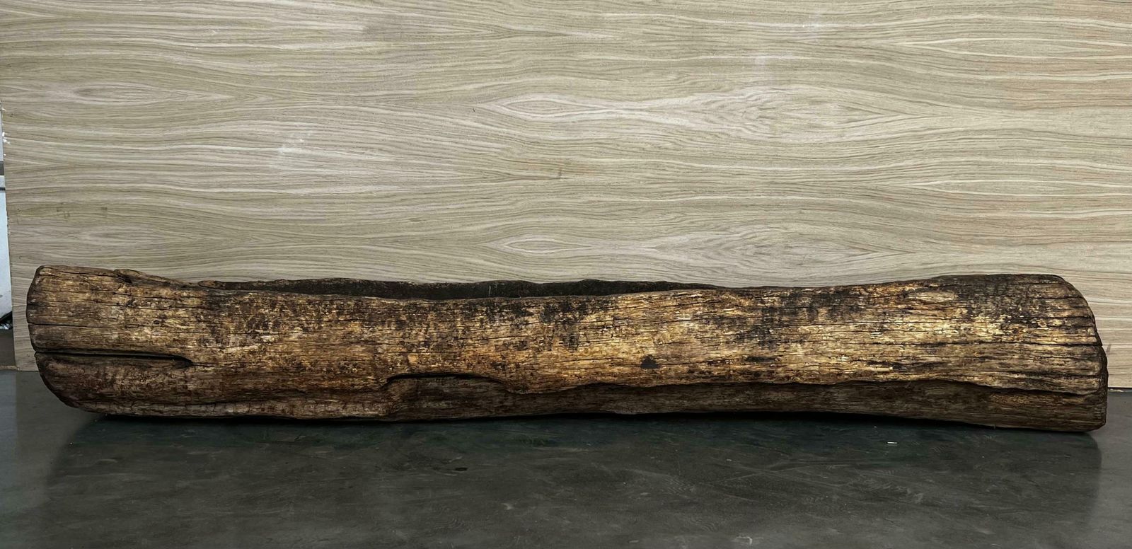 Spanish Antique & Brutalist Hollowed Out Tree Trunk Wooden Planter, 1700 photo furniture