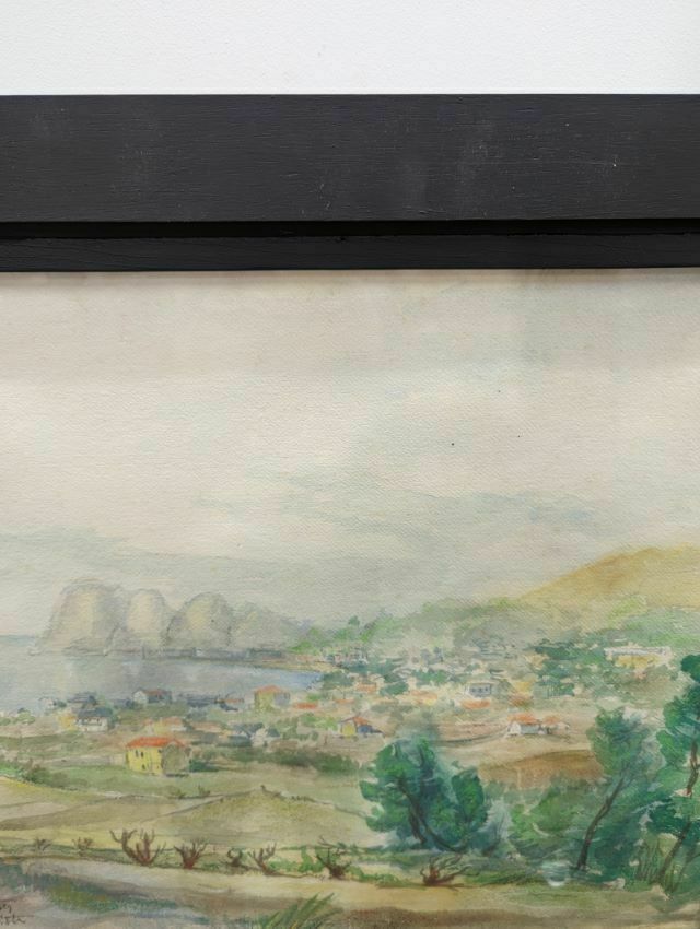 Watercolor And Pastel, View Of La Ciotat photo for sale