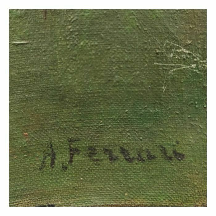 Oil On Canvas Landscape Of Allauch By Antoine Ferrari photo Art