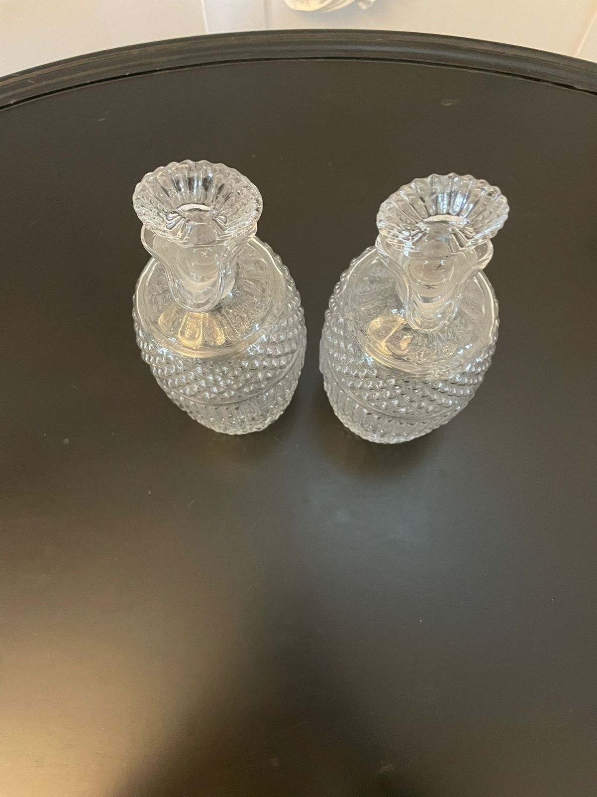 Unusual Pair Of Irish Antique Quality Cut Glass Decanters photo for sale