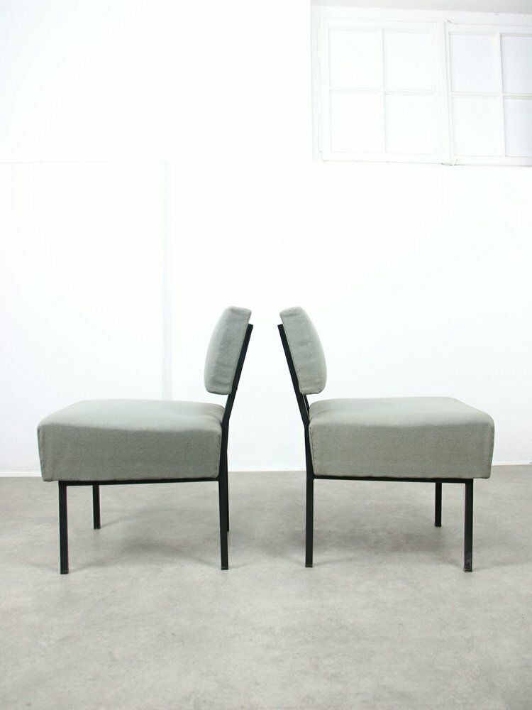 Mid Century Bauhaus Style Easy Chairs In Grey Fabric, Set Of 2 photo furniture