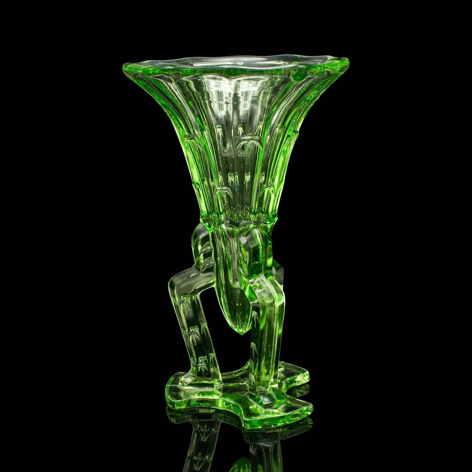 Small Vintage Rocket Vase, English Art Glass, Posy, Flower, Art Deco, Circa 1930 photo for sale