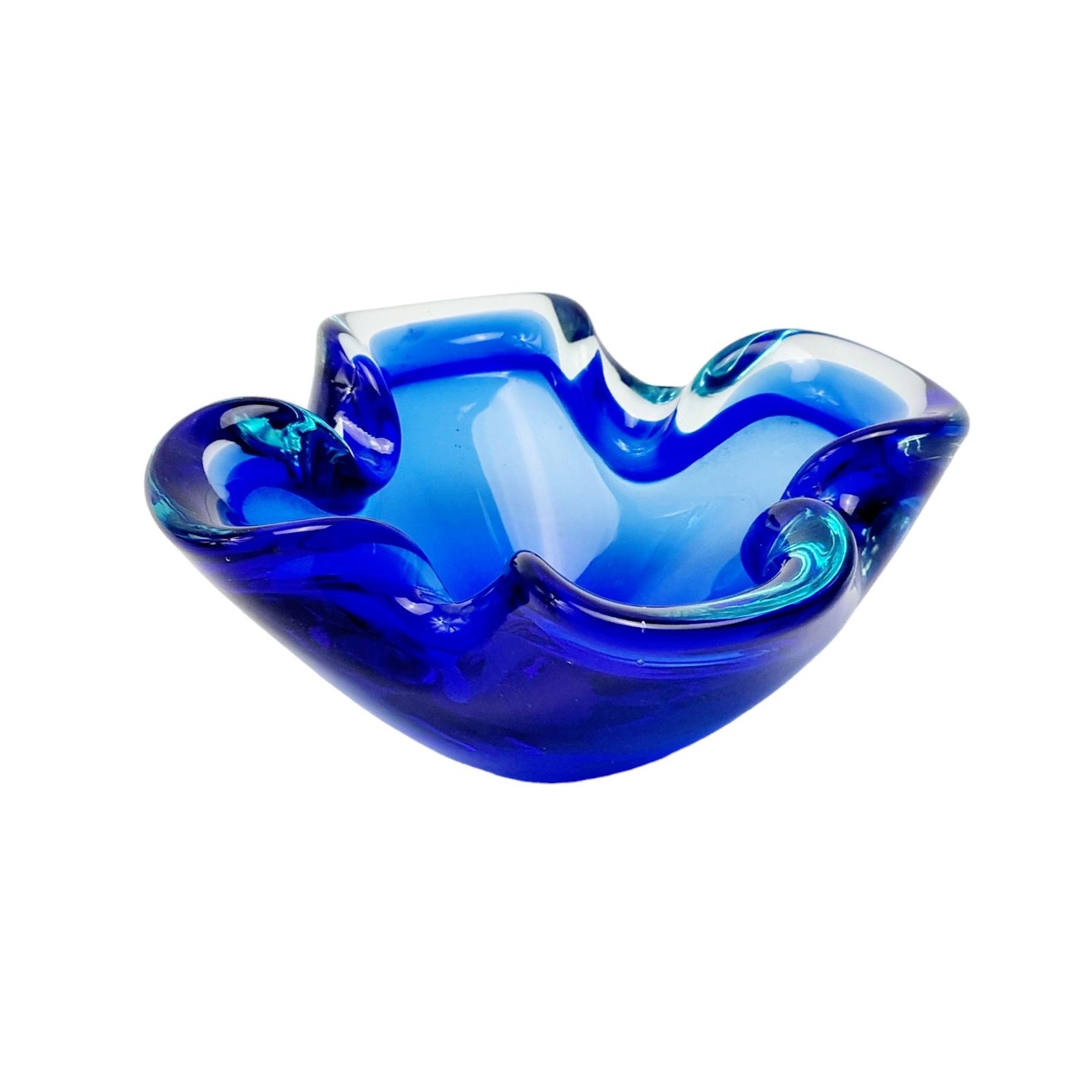 Sommerso Murano Glass Ashtray, Italy, 1960s