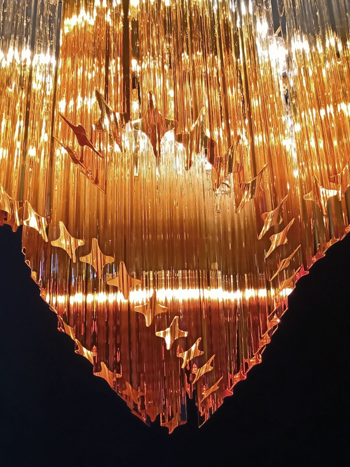 Modern Quadriedri Murano Glass Chandelier   114 Shaded Amber Prism Quadriedri photo furniture
