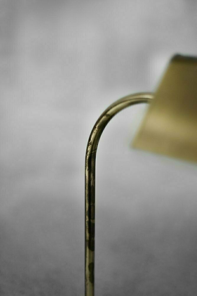 photo vinterior Mid Century German Modern Gold Brass Desk Lamp With Chain From Karstadt Ag, 1970s