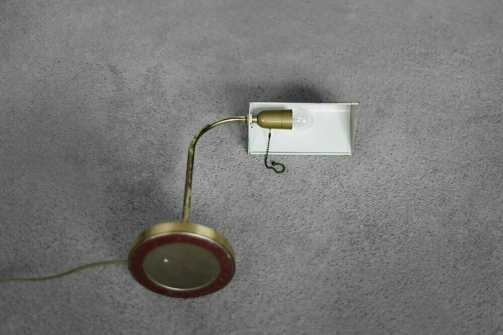 photo buy Mid Century German Modern Gold Brass Desk Lamp With Chain From Karstadt Ag, 1970s