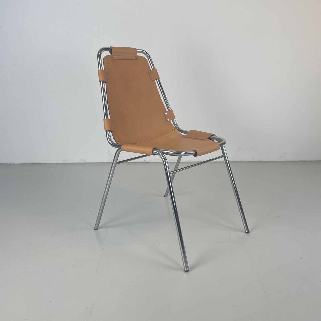 1960s Brown Leather Charlotte Perriand Les Arcs Chair