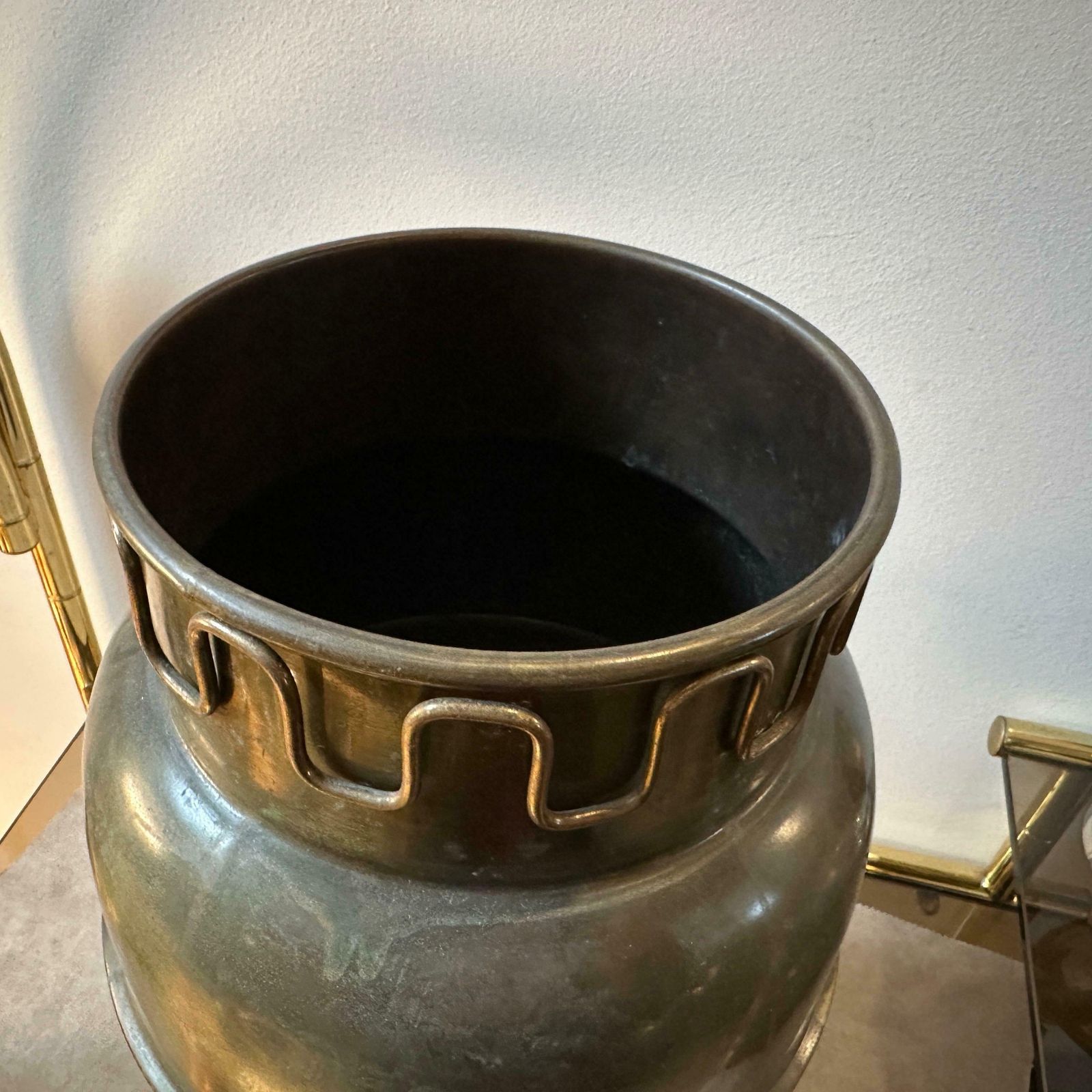 photo furniture 1950s Mid Century Modern Brass Italian Umbrella Stand In The Manner Of Gio Ponti