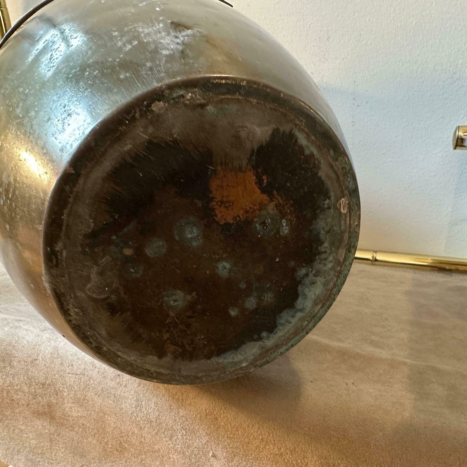 photo for sale 1950s Mid Century Modern Brass Italian Umbrella Stand In The Manner Of Gio Ponti