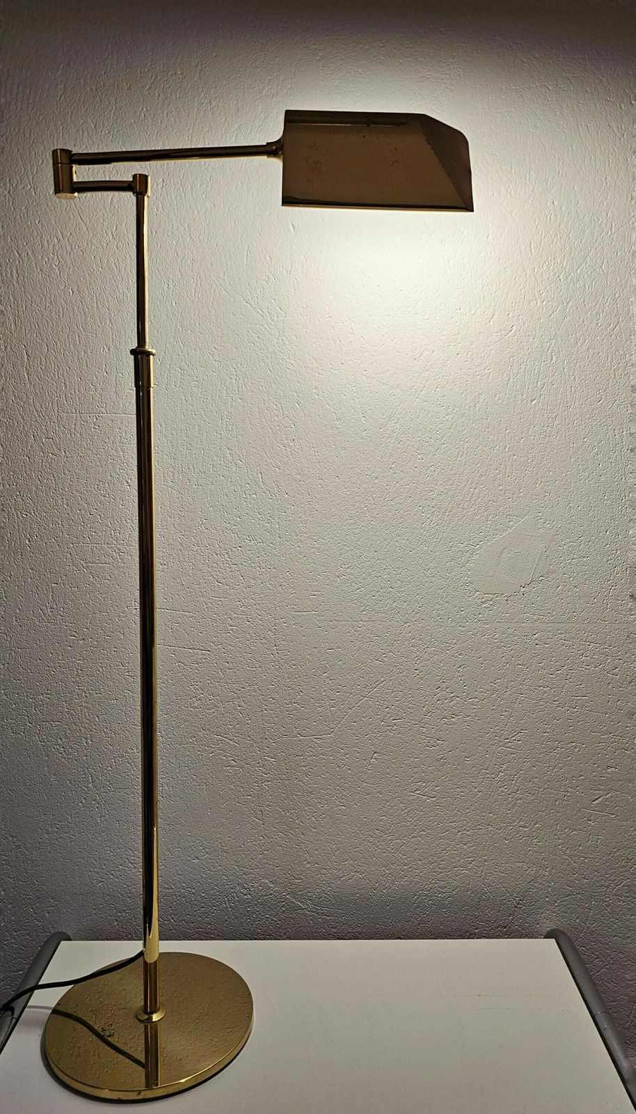 Mid Century Modern Swing Arm Floor Lamp Done In Brass With Adjustable Height // Made In West Germany In 1970s photo buy