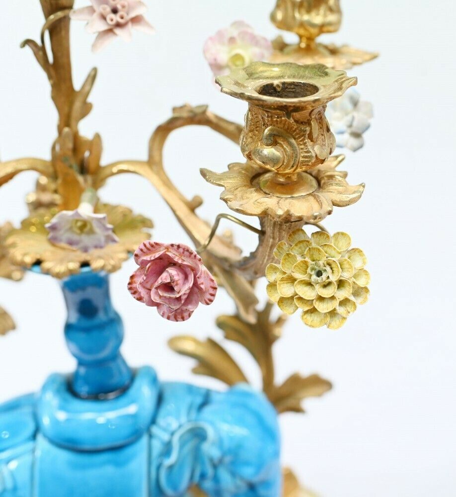 Pair Regency Porcelain Elephant Candelabras Gilt 1880 photo 2750.0