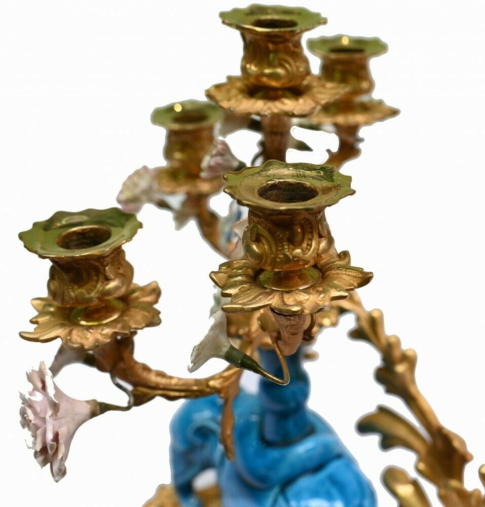2750.0 Pair Regency Porcelain Elephant Candelabras Gilt 1880 photo