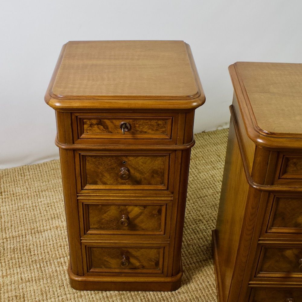 Pair Of Continental Walnut Bedside Chests photo vinterior
