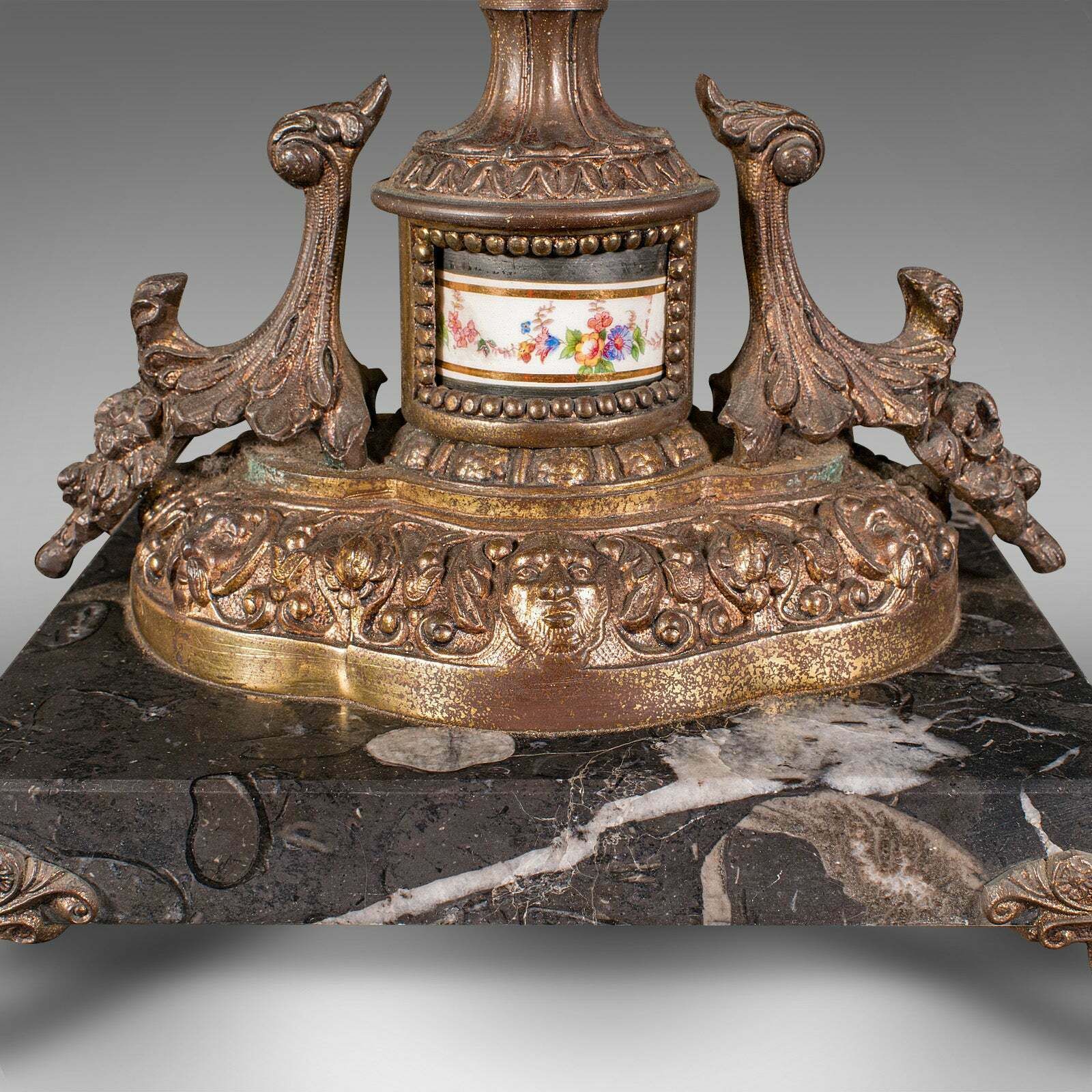 photo for sale Pair Of Antique Lamp Bases, French, Gilt Metal, Marble, Table Light, Edwardian