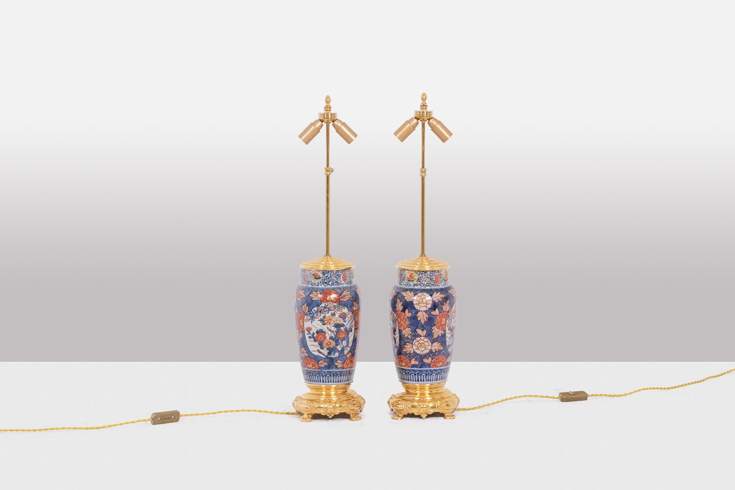 Pair Of Imari Porcelain And Gilded Bronze Lamps. Circa 1880. photo buy