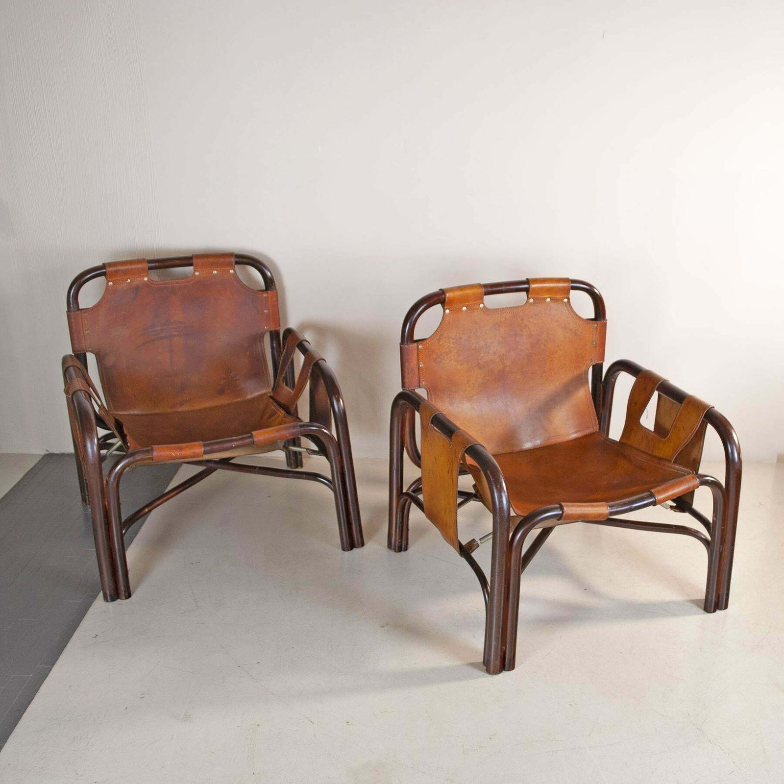 Tito Agnoli Set Of Two Bamboo Cane Armchairs 1960s photo buy