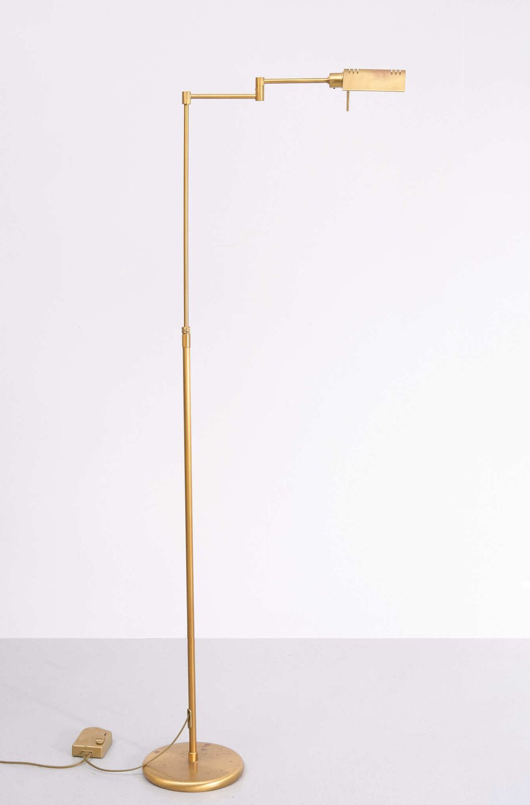 Halogen Brass Swing Arm Floor Lamp 1980s Germany photo furniture