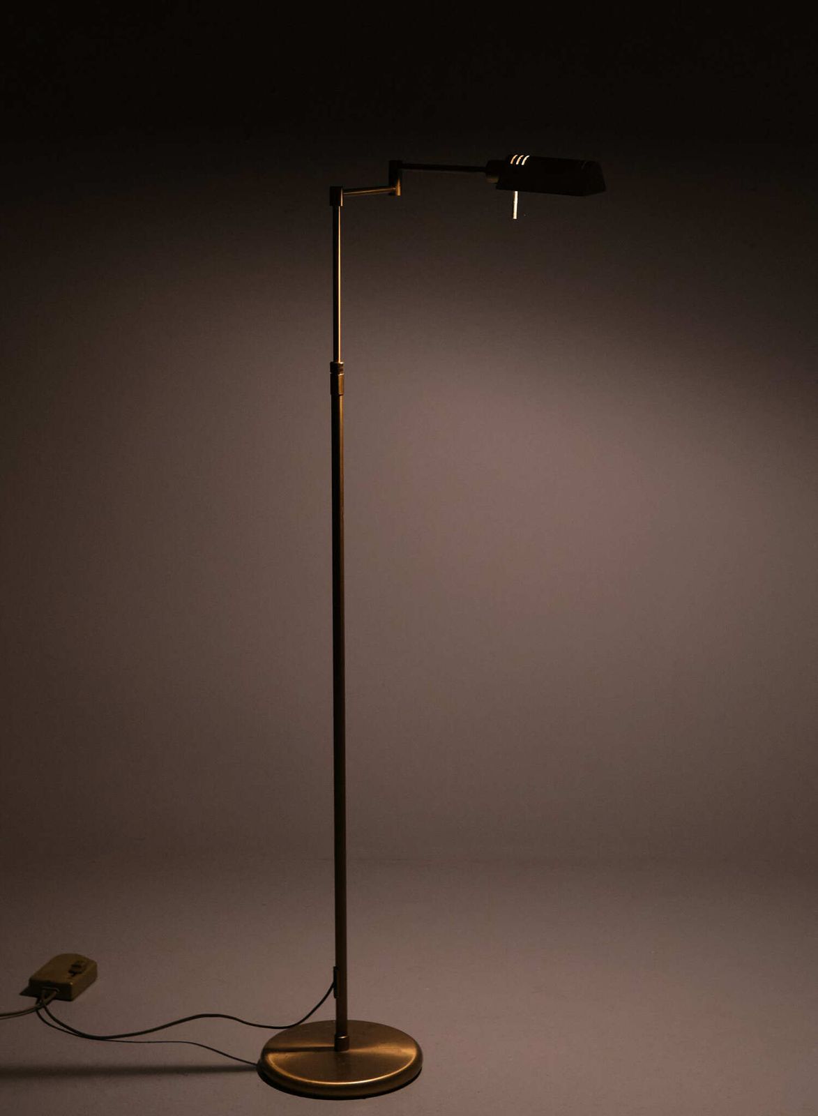 Halogen Brass Swing Arm Floor Lamp 1980s Germany photo for sale