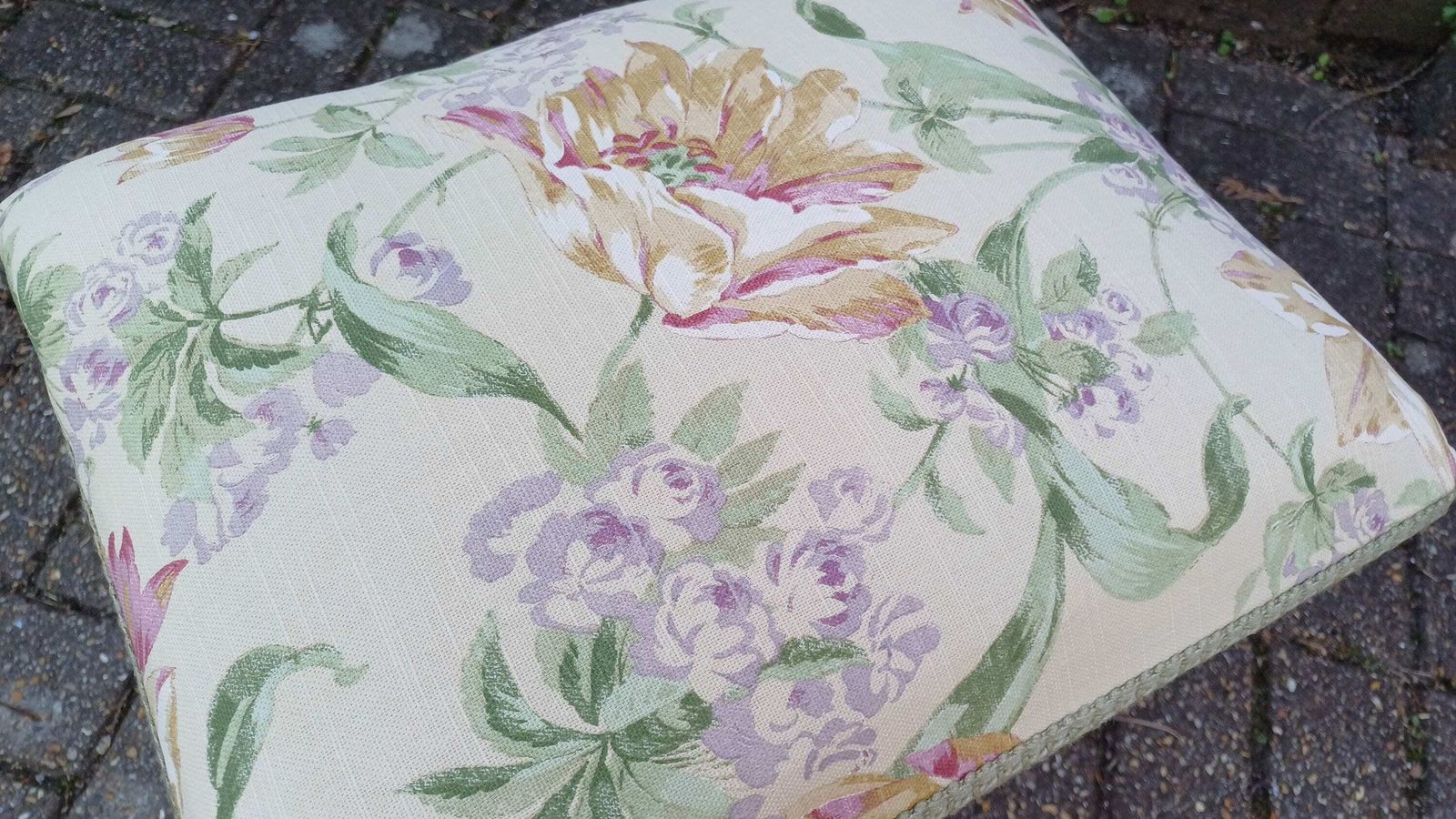 Beautifully Upcycled Restored Vintage Retro Wooden Linen Basket Cushioned Stool. photo vintage