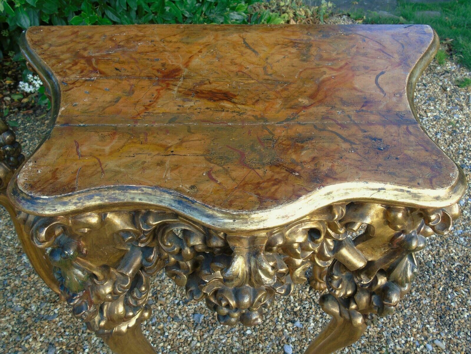 photo for sale Fabulous Pair Of Giltwood Console Tables 19th Century Rococo