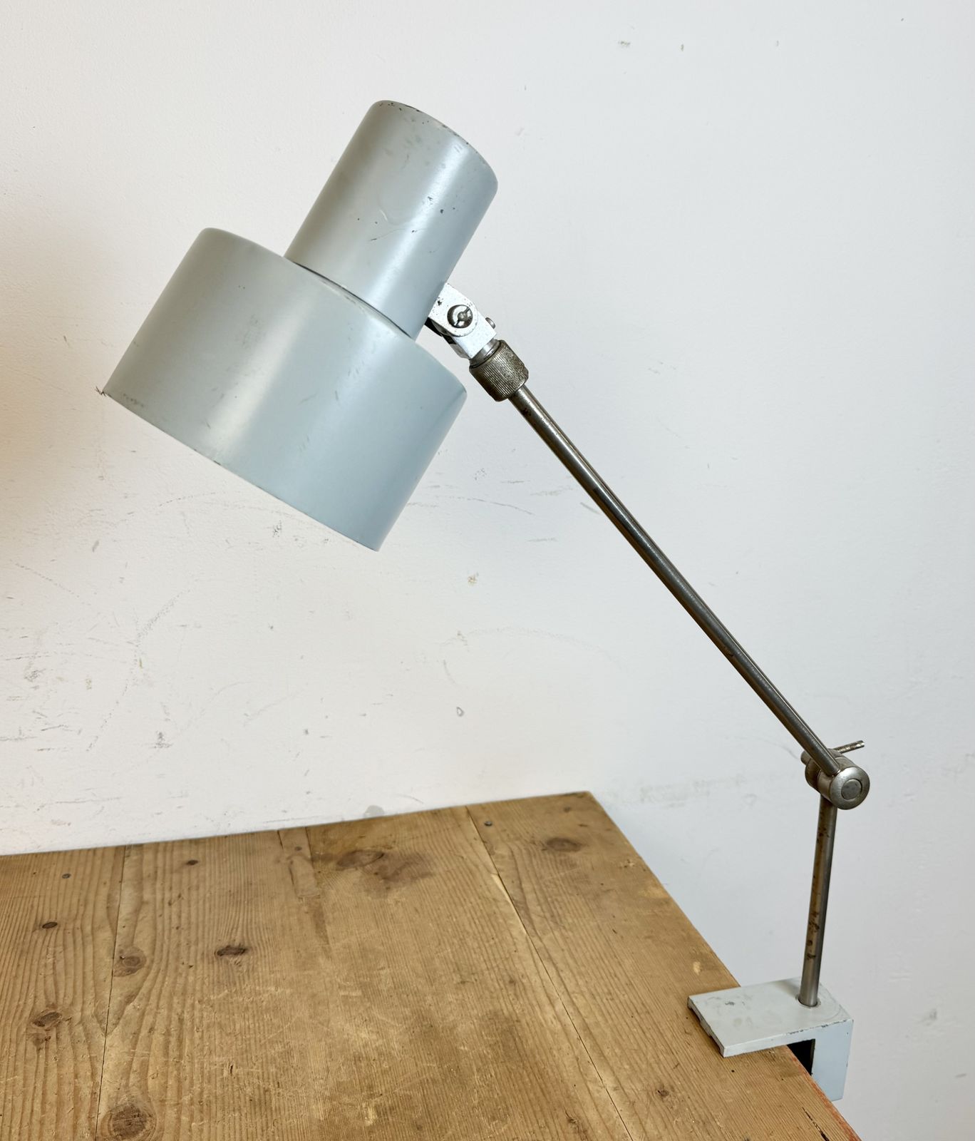 Grey Industrial Factory Office Desk Lamp From Elektrosvit, 1970s photo buy