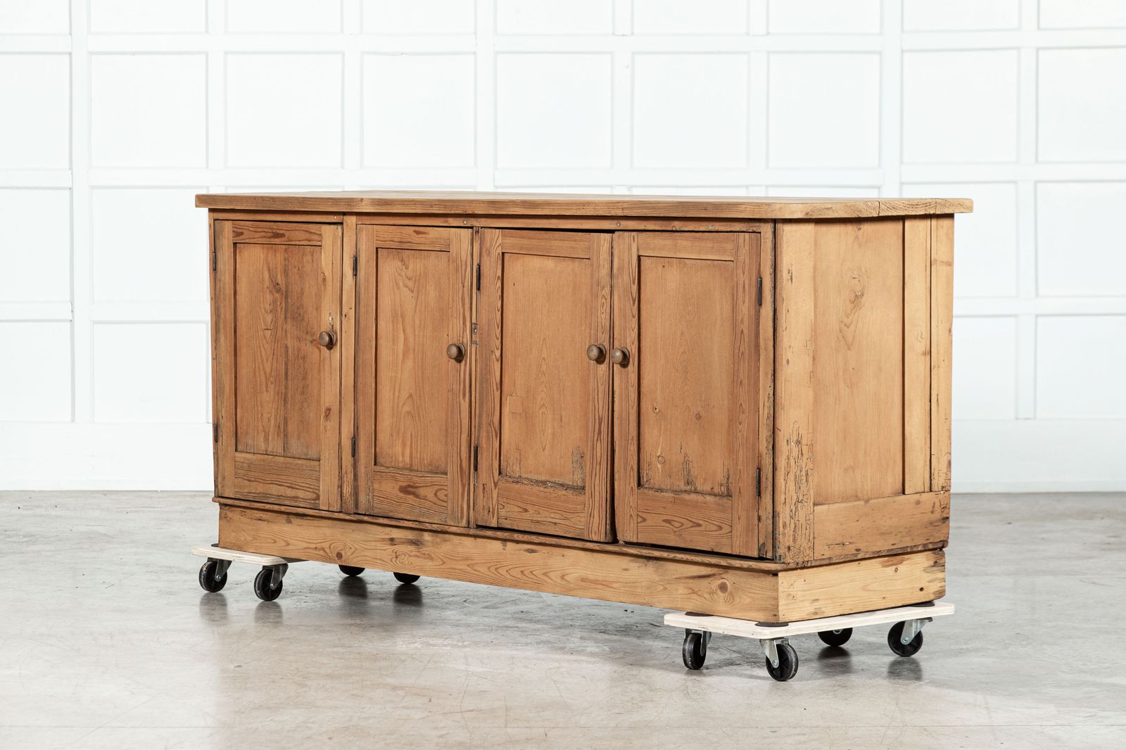 Large English 19thc Pine Dresser Base photo for sale