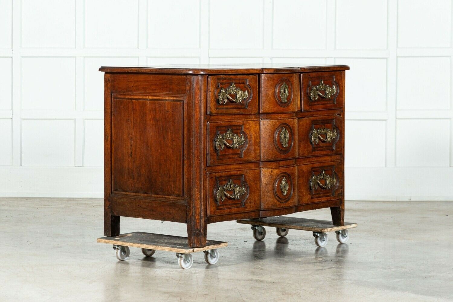 18thc Provincial Louis XV Fruitwood Serpentine Commode photo furniture