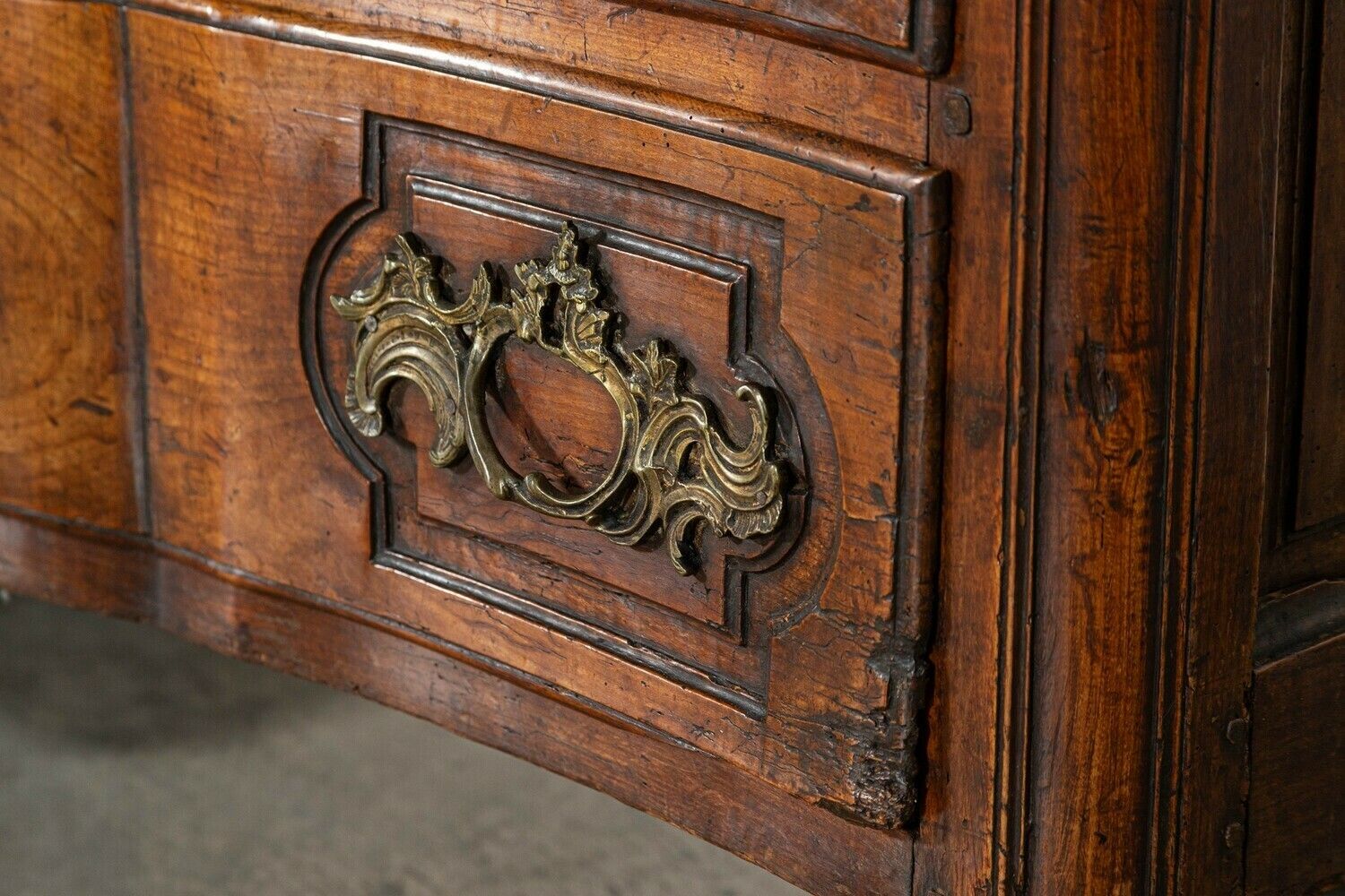 photo buy 18thc Provincial Louis XV Fruitwood Serpentine Commode