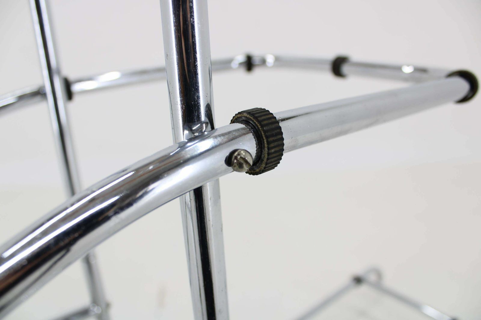 Furniture 1930s Bauhaus Chrome Plated Etagere With Opaxy Glass, Czechoslovakia photo