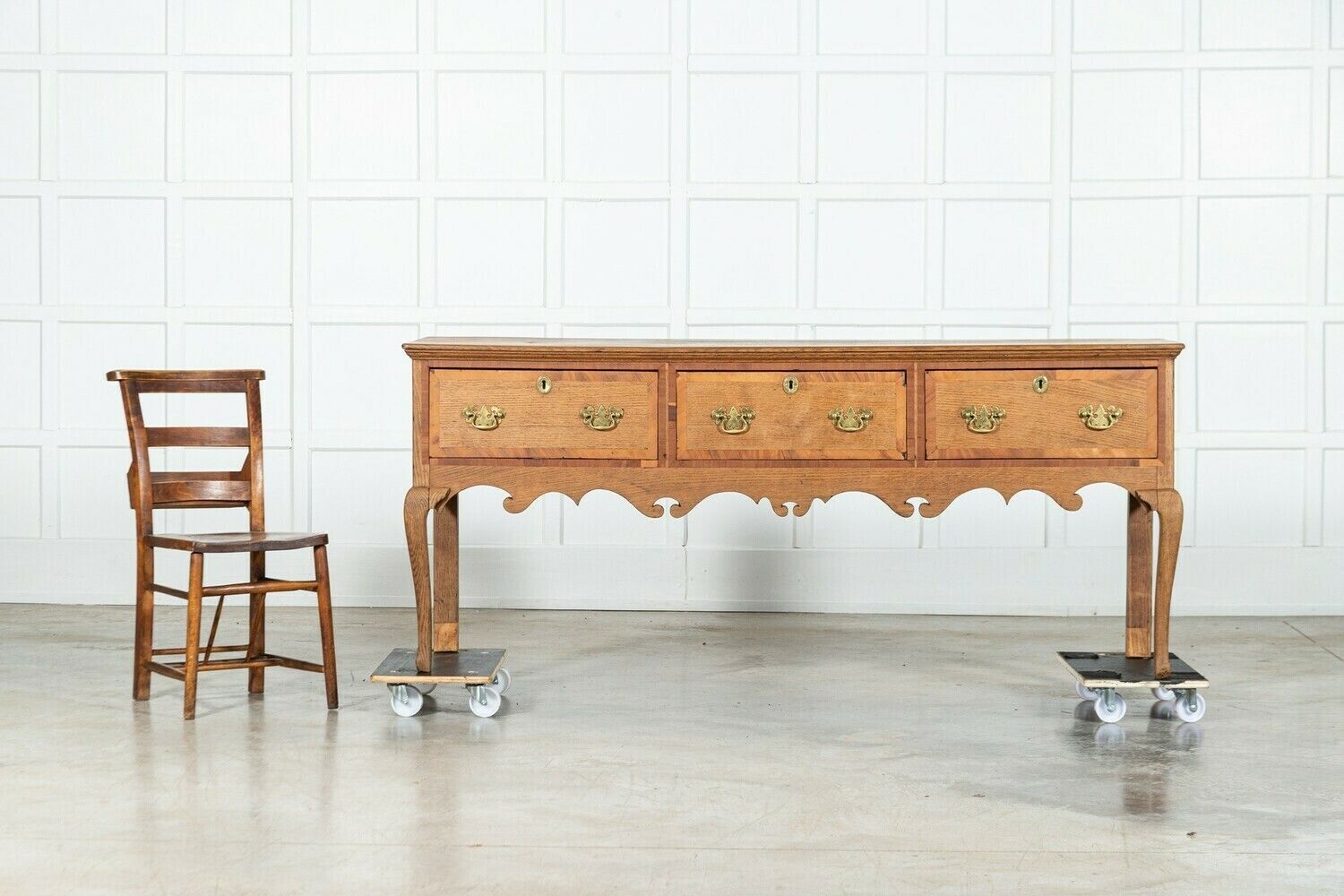 Large 19thc Oak Dresser Base, 1800s photo for sale
