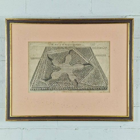 Antique 19th C. Book Plate The Form Of The Decoys In Lincolnshire