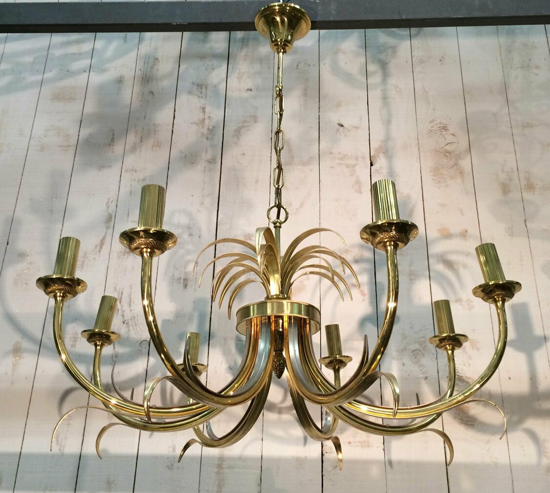 Pineapple Chandelier In Brushed Metal And Gold Metal In The Taste Of Maison Charles photo furniture