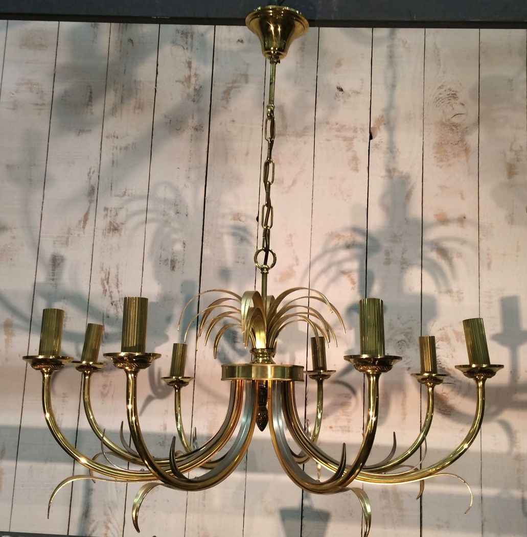 Pineapple Chandelier In Brushed Metal And Gold Metal In The Taste Of Maison Charles photo Lighting